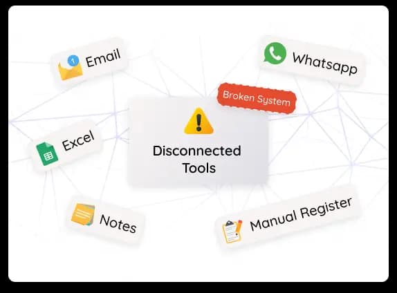 Illustration showing disconnected tools